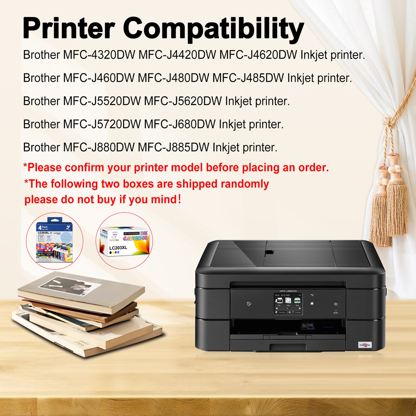 LC203XL Ink Cartridges Compatible for Brother LC203 Ink Cartridges for MFC-J680DW MFC-J880DW Printer