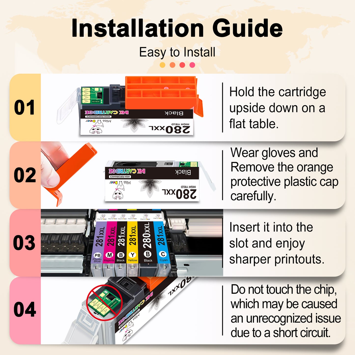 280XXL and 281XXL Ink Cartridges Compatible for Canon PGI-280 CLI-281 280xxl 281XXL Ink Cartridges for Pixma TR8520 TR8620a TS8120 TS9120 Printers
