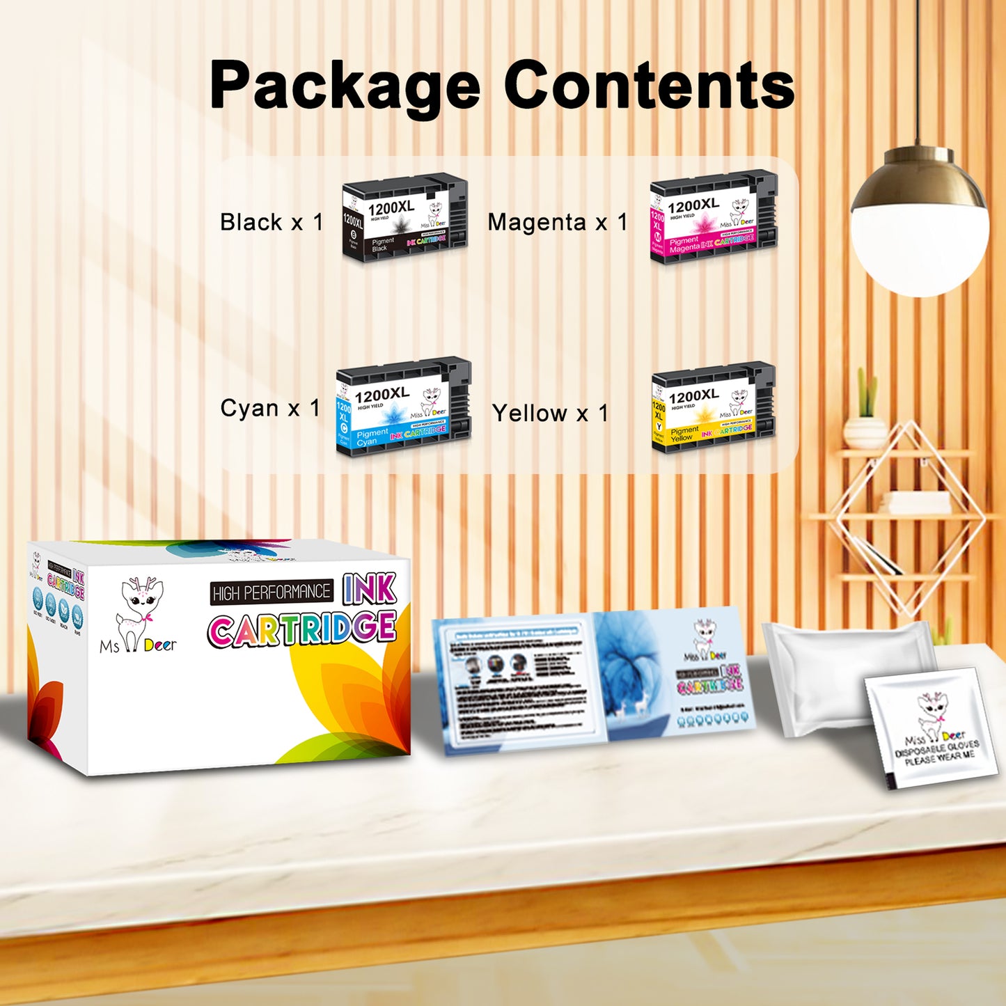 10-Pack PGI 1200XL Ink Cartridges Compatible for Canon PGI-1200XL PGI-1200 XL Ink Cartridges for MB2720 MB2320 MB2120 MB2350 MB2050 MB2020 Printer (4 Black, 2Cyan, 2Magenta, 2Yellow)