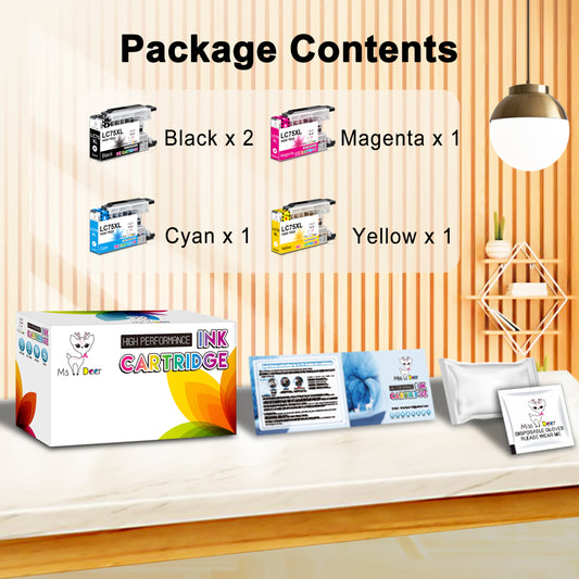 LC75XL High Yield Ink Cartridges Compatible for Brother LC75 Ink Cartridges Replacement for Brother LC-75 LC71 LC79 XL for MFC-J430W J6510DW Printer