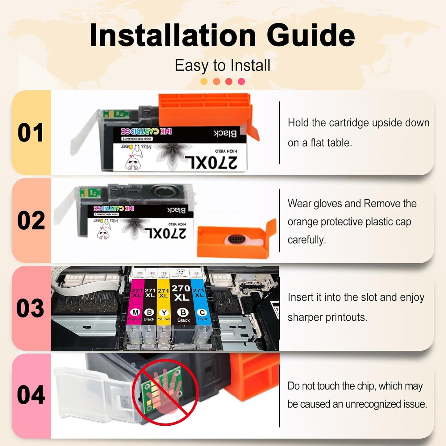 PGI-270XL CLI-271XL Ink Cartridges Compatible for Canon 270 271 Ink Cartridges for Canon Pixma MG5720 MG6822 TS6020 Printer