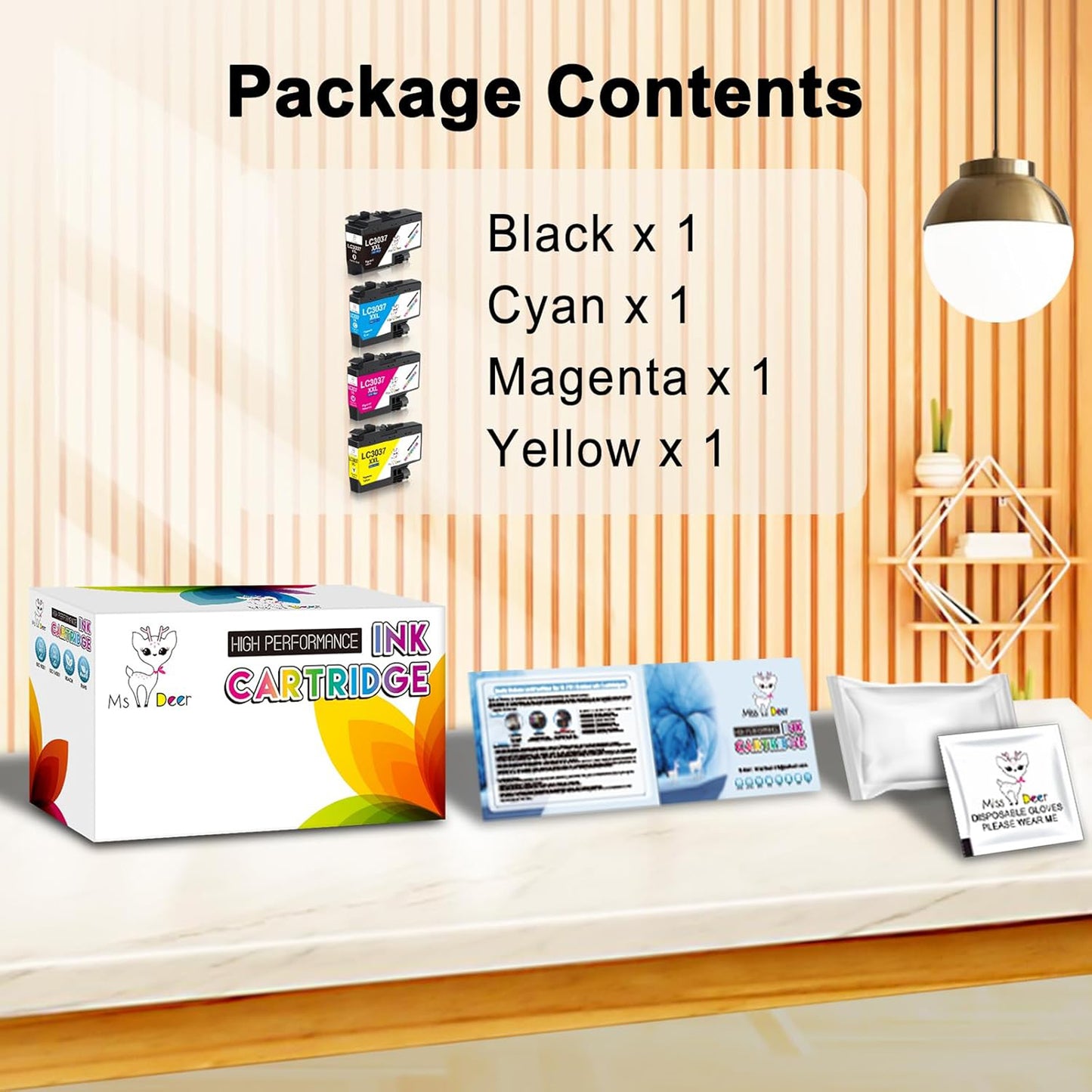 LC3037XXL Ink Cartridges Compatible for Brother LC3037 XXL LC-3037XXL LC3039 Ink Cartridges for MFC-J4335DW MFC-J4535DW Printer