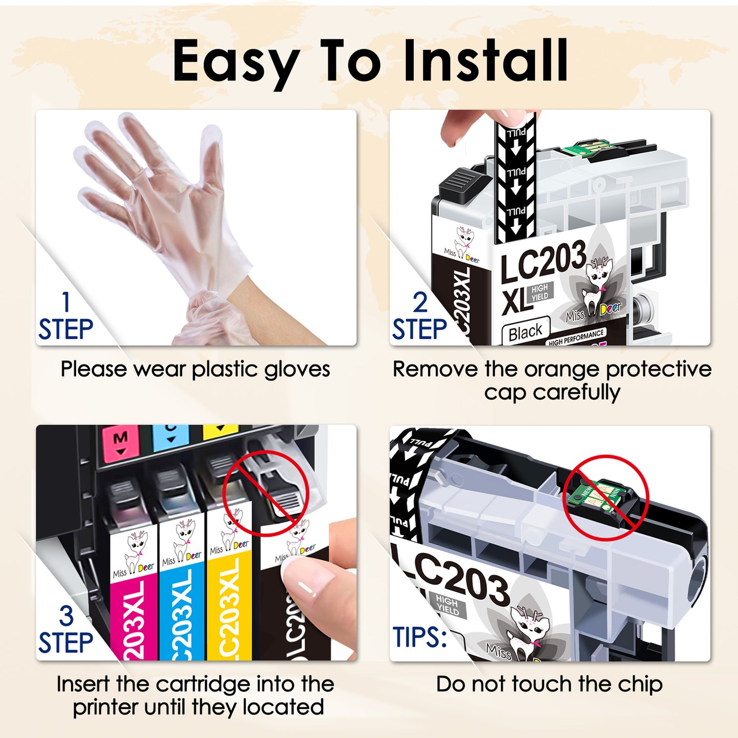 LC203XL Ink Cartridges Compatible for Brother LC203 Ink Cartridges for MFC-J680DW MFC-J880DW Printer
