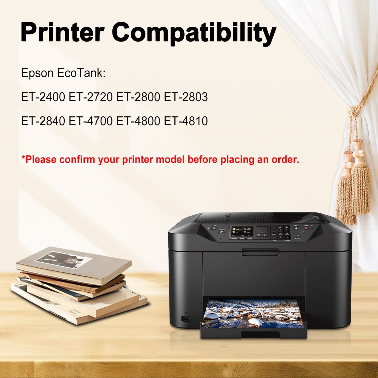 T522 522 Ink Bottle Compatible with Epson T522 Ink Refill Bottles for EcoTank ET-2720 4700 2800 Printer, 4 Pack (140ML Black Ink , 70ML Color Ink )