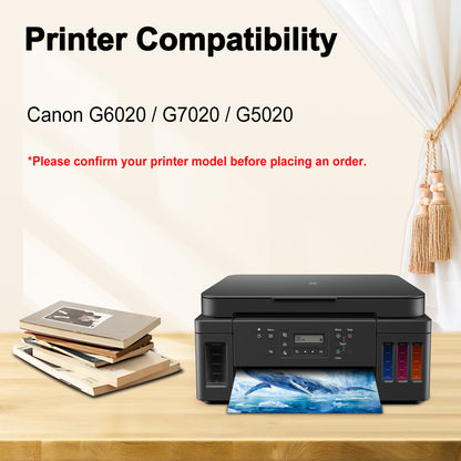 GI 20 Ink Bottle Compatible with Canon GI-20 GI20 Ink Refill Bottles for Canon PIXMA G6020 G5020 MegaTank Printers 4 Pack (170ML Black Ink Bottle , 70ML Color Ink Bottle )