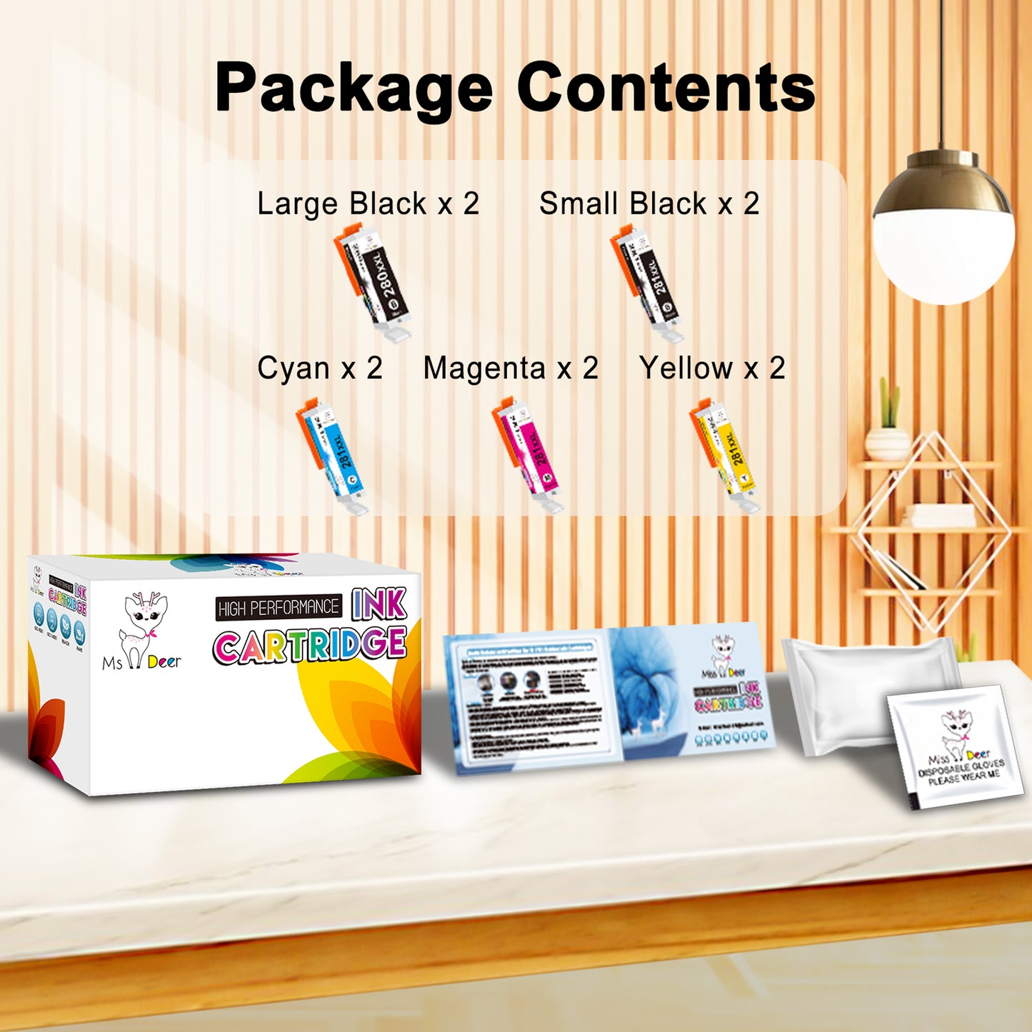 10-Pack PGI-280XXL/CLI-281XXL Ink Cartridges Compatible for Canon PGI-280 CLI-281 280xxl 281XXL Ink Cartridges for Pixma TR8520 TR8620a Printers