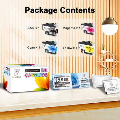 LC406 Ink Cartridges Compatible for Brother LC406 Ink Cartridge for MFC-J4335DW MFC-J4535DW Printer (4 Pack, Black Yellow Magenta Cyan)