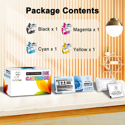 LC401 LC401XL Ink Compatible for Brother LC401 Ink Cartridges for MFC-J1010DW MFC-J1012DW Printer (4-Pack, Black Yellow Magenta Cyan)