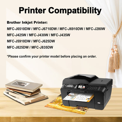 LC75XL High Yield Ink Cartridges Compatible for Brother LC75 Ink Cartridges Replacement for Brother LC-75 LC71 LC79 XL for MFC-J430W J6510DW Printer