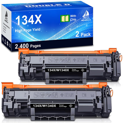 134X Black Toner Cartridge (with Chip) Compatible for HP 134X Toner W1340X 134A W1340A Toner Cartridges to Use with LaserJet M209dw MFP M234sdw M234dw M234sdn Printer (2-Pack)