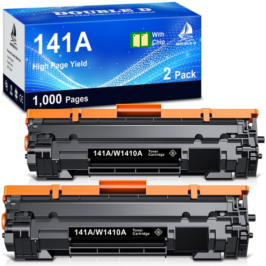 141A W1410A Toner Cartridge Compatible for HP 141A Black LaserJet Toner Cartridge 141X W1410X Use for HP LaserJet M110w M140w MFP M139W Printer (with CHIP, 2 Black)