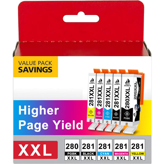 280XXL 281XXL Ink Cartridge Compatible Canon ink 280 and 281 to use with PIXMA TR8520 TR8620 TR8622a TS9521C TS6120 TS9120 TS6320 TR7520 Printer