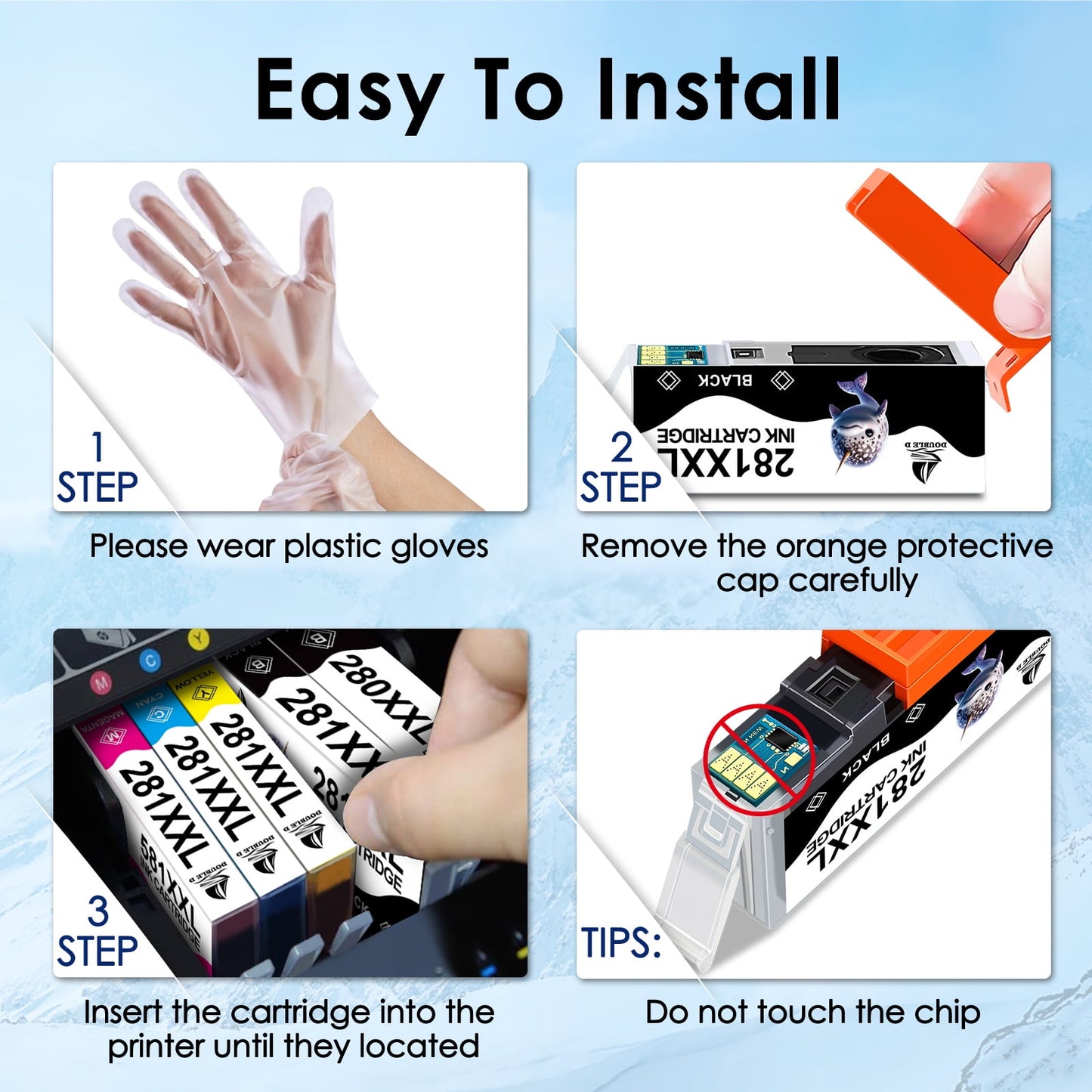 280XXL 281XXL Ink Cartridge Compatible Canon ink 280 and 281 to use with PIXMA TR8520 TR8620 TR8622a TS9521C TS6120 TS9120 TS6320 TR7520 Printer