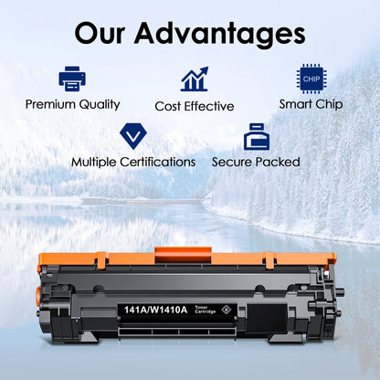 141A W1410A Toner Cartridge Compatible for HP 141A Black LaserJet Toner Cartridge 141X W1410X Use for HP LaserJet M110w M140w MFP M139W Printer (with CHIP, 2 Black)