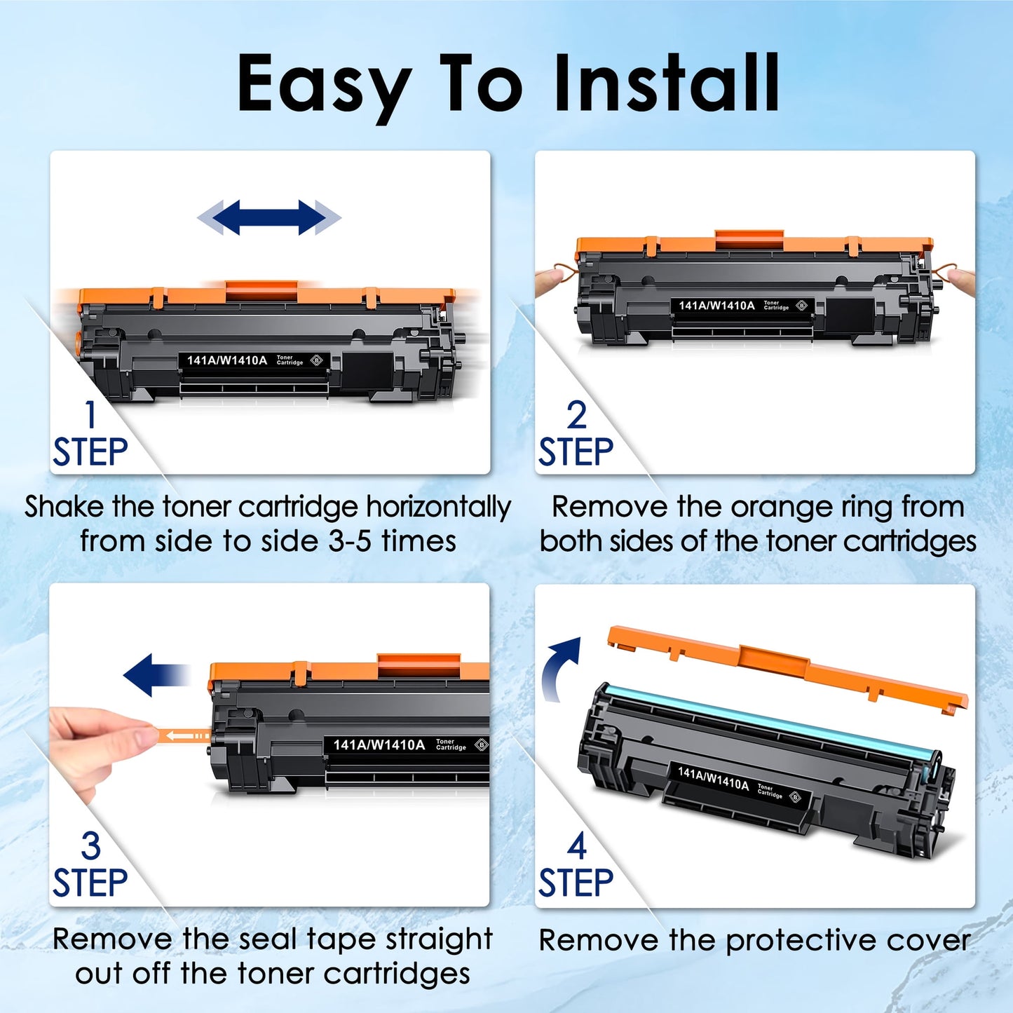 141A W1410A Toner Cartridge Compatible for HP 141A Black LaserJet Toner Cartridge 141X W1410X Use for HP LaserJet M110w M140w MFP M139W Printer (with CHIP, 2 Black)