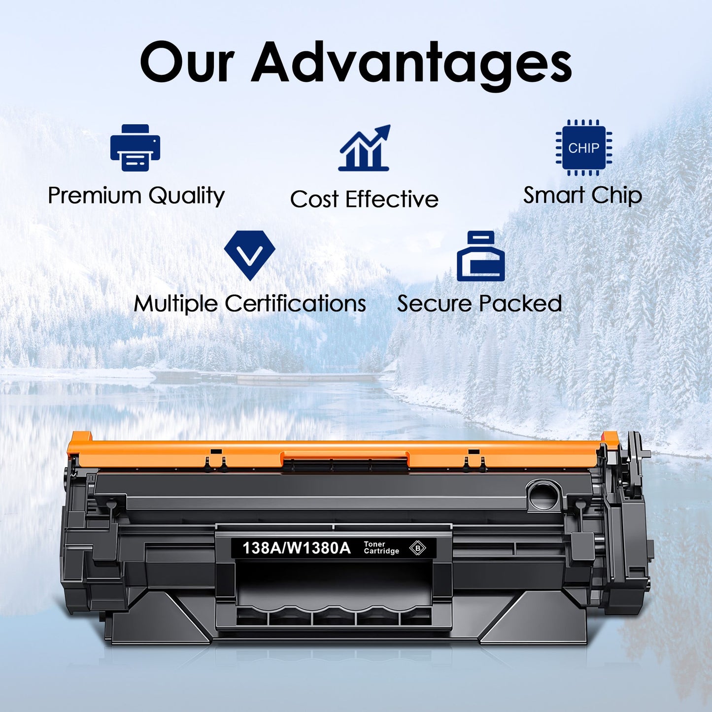 138A Black Laserjet Toner Cartridge Compatible for HP 138A Black Toner W1380A 138X W1380X to Use with HP Laserjet Pro MFP 3101fdw Toner, Pro 3001dw 3001fdw Printer (2-Pack, with Chip)