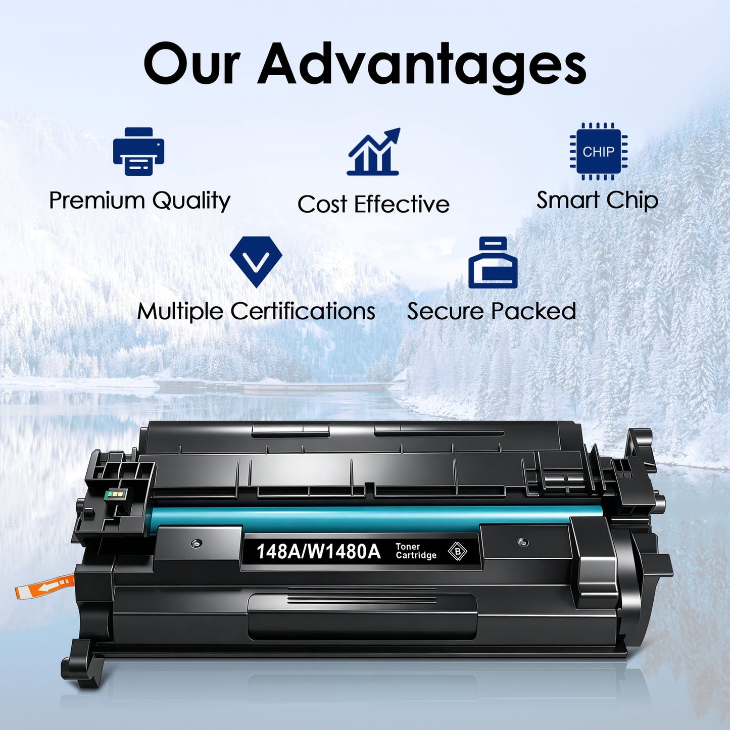 148A Toner Cartridge Black Compatible for HP 148 148A W1480A for HP LaserJet Pro MFP 4101fdw 4101fdn Pro 4001dw 4001dn Printer Ink, 2 Pack