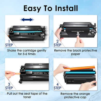 148A Toner Cartridge Black Compatible for HP 148 148A W1480A for HP LaserJet Pro MFP 4101fdw 4101fdn Pro 4001dw 4001dn Printer Ink, 2 Pack