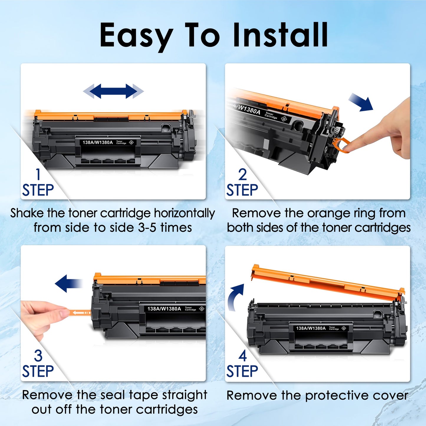 138A Black Laserjet Toner Cartridge Compatible for HP 138A Black Toner W1380A 138X W1380X to Use with HP Laserjet Pro MFP 3101fdw Toner, Pro 3001dw 3001fdw Printer (2-Pack, with Chip)