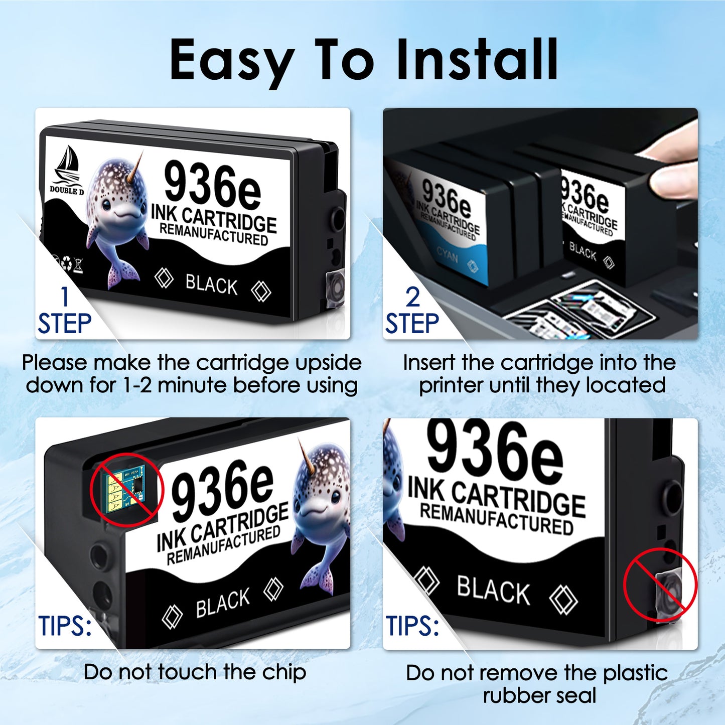 936XL 936E Ink Cartridge Compatible with HP 936 936E Ink Cartridges Use with HP Officejet Pro 9125e 9120e 9730e 9135e 9130e 9125 9120 9130 9730 9135 9122 9128 Printer