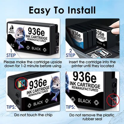 936XL 936E Ink Cartridge Compatible with HP 936 936E Ink Cartridges Use with HP Officejet Pro 9125e 9120e 9730e 9135e 9130e 9125 9120 9130 9730 9135 9122 9128 Printer