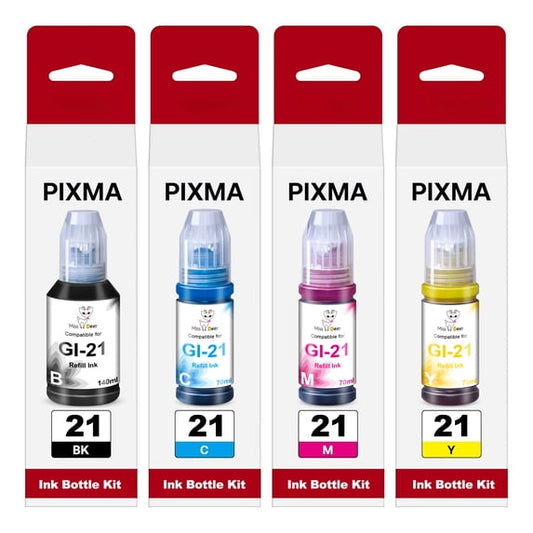 GI-21 Ink Refill Bottles Compatible for Canon GI-21 Ink Bottle Work with PIXMA G1220 G1230 G3260 Printer