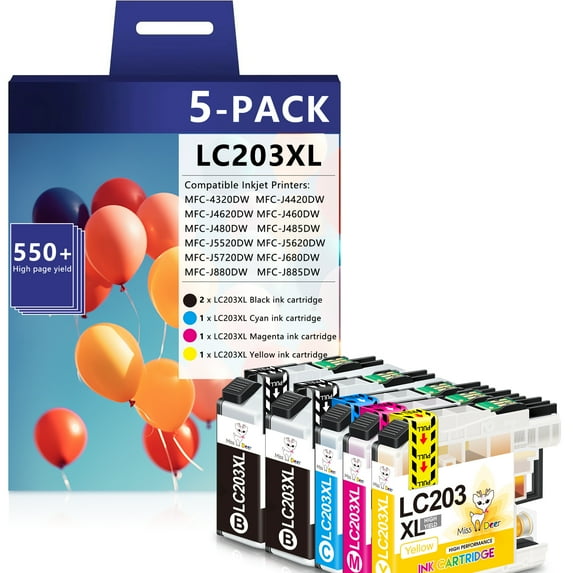 LC203XL Ink Cartridges Compatible for Brother LC203 Ink Cartridges for MFC-J680DW MFC-J880DW Printer