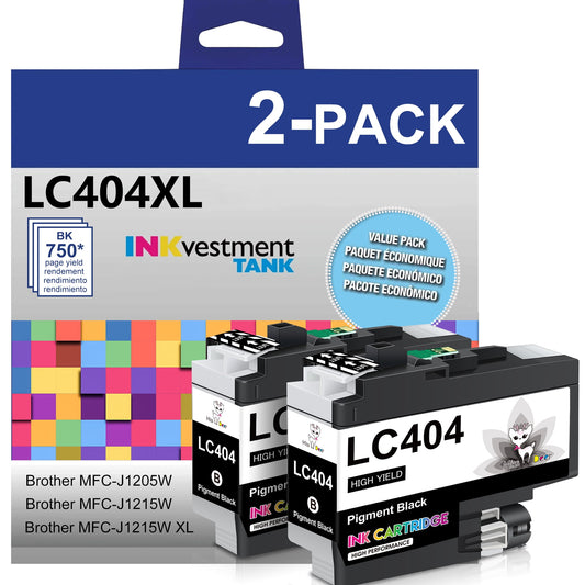 LC404 Black Ink Cartridges Compatible Replacement for Brother LC404BK LC404 Black Ink,Work for Brother MFC-J1205W MFC-J1215W MFC-J1205W XL Printer