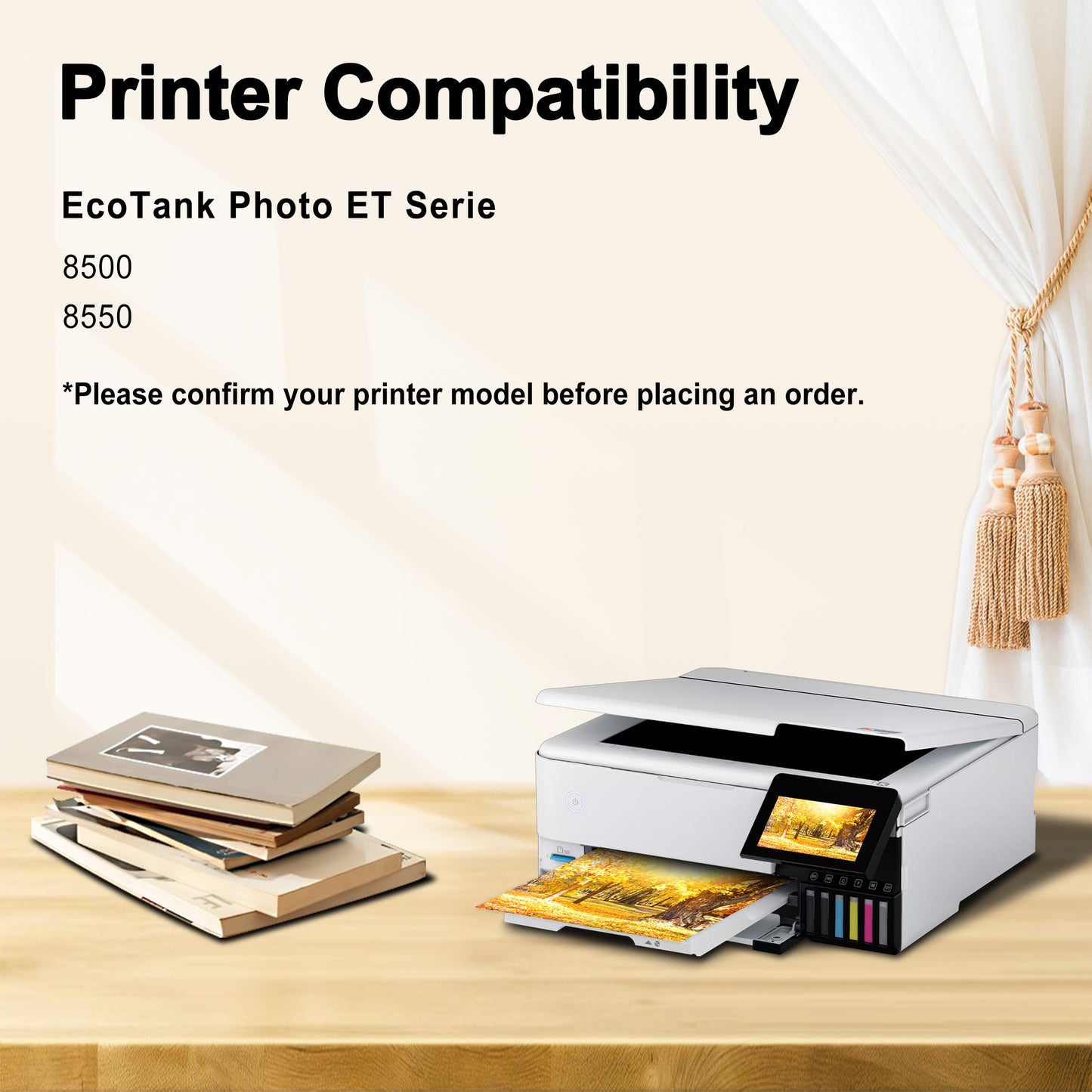 Compatible for Epson T552 552 Ink Refill Bottle Work with EcoTank Photo ET-8550 ET-8500 Printer