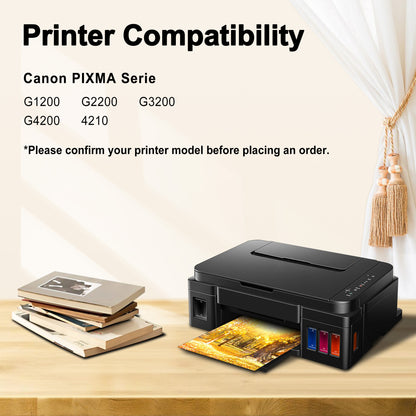 GI-290 Ink Refill Bottles Compatible for Canon GI-290 Ink Bottle Work with Canon PIXMA G2200 G3200 G1200 G4200 4210 Printer