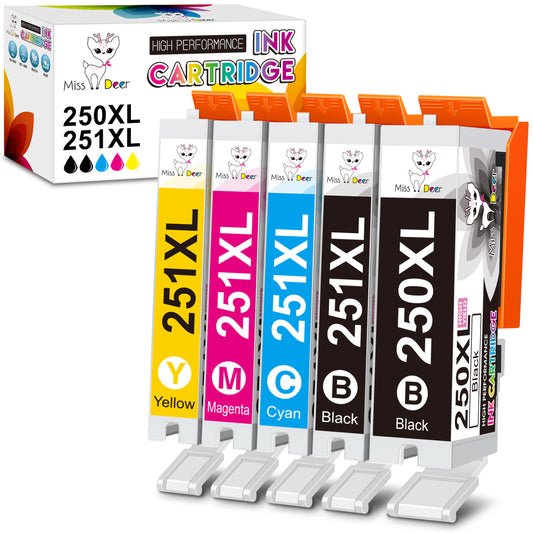 PGI-250XL CLI-251XL Ink Cartridges Compatible for Canon 250 251 Ink Cartridges for Canon Pixma MX922 MG5420 iP7220 Printers