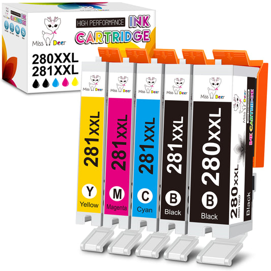 280XXL and 281XXL Ink Cartridges Compatible for Canon PGI-280 CLI-281 280xxl 281XXL Ink Cartridges for Pixma TR8520 TR8620a TS8120 TS9120 Printers