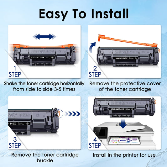 134X Black Toner Cartridge (with Chip) Compatible for HP 134X Toner W1340X 134A W1340A Toner Cartridges to Use with LaserJet M209dw MFP M234sdw M234dw M234sdn Printer (2-Pack)